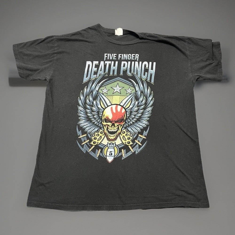 Five Finger Death Punch 2018 Tour T-Shirt Men's XL Black Bay Island FFDP